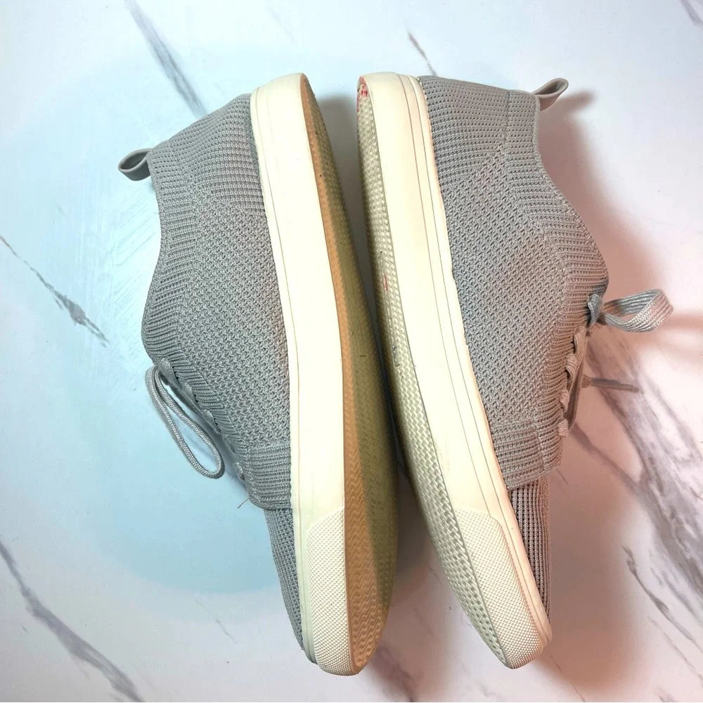 Lucky Brand Laddix Women's Sz 8.5 Shoes Beige Knit Ribbed Casual Lace Up Sneaker